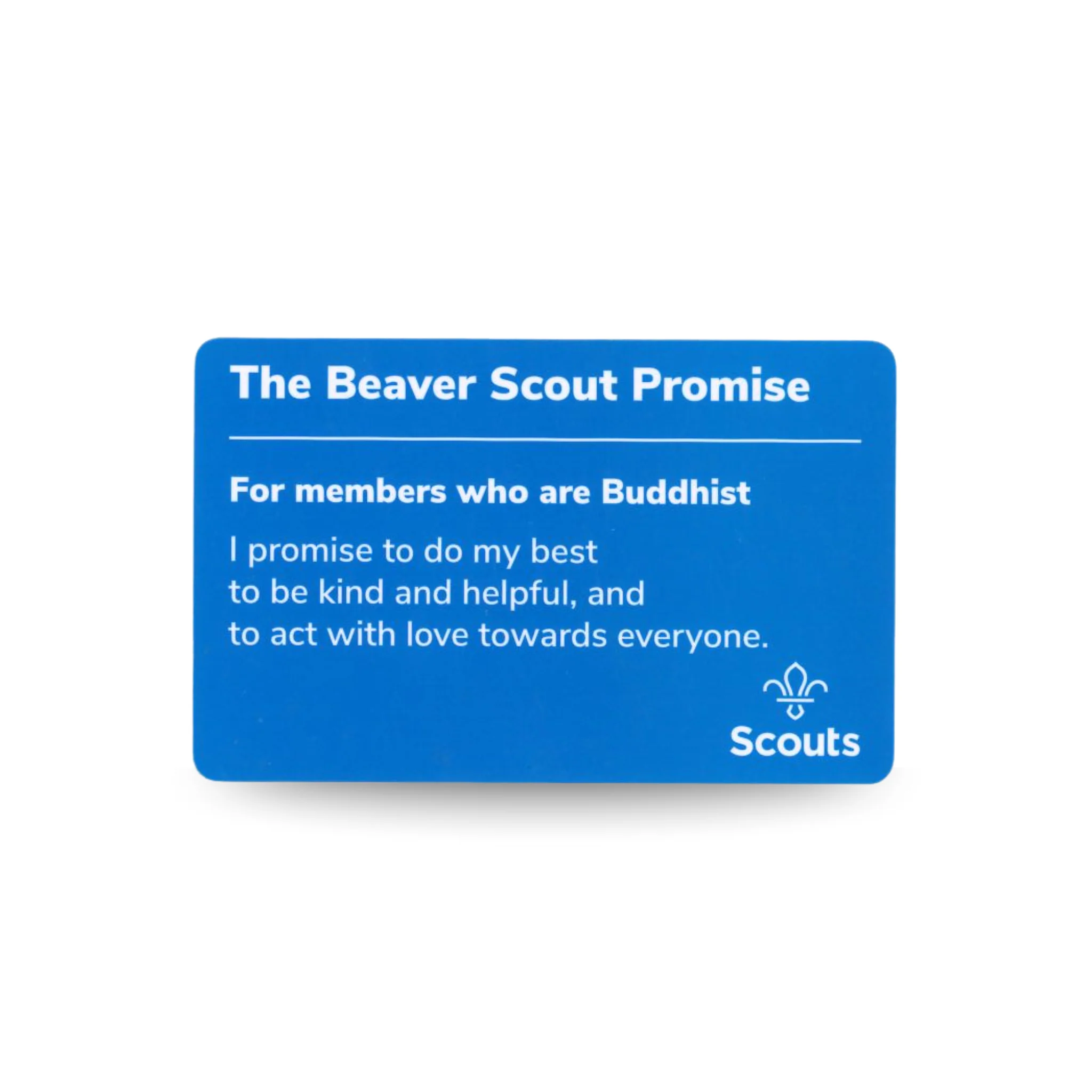 Beaver Scouts Promise card - Buddhists